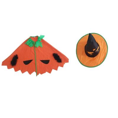 China Newest Cozy Festival Party Cape Hat Set Stage Performance Props Cute Pumpkin Costumes for sale