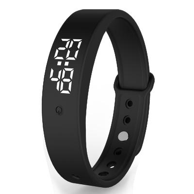 China Build in Smart Band V9 Instant Smart Wristband Body Temperature Fever Alarm Sensor Auto Measurement Waterproof Smart Band for sale