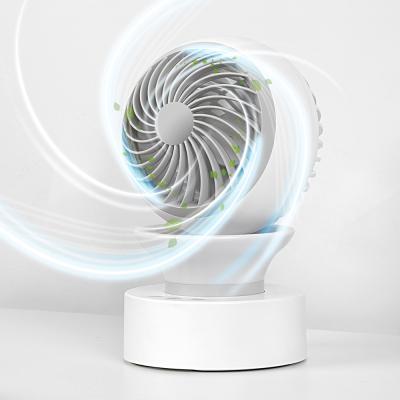 China 360 Degree/Indoor Mood Lighting New Home Appliance Fan Mini Portable Electric Recharge Bedroom Desktop Air Circulate Fan for sale