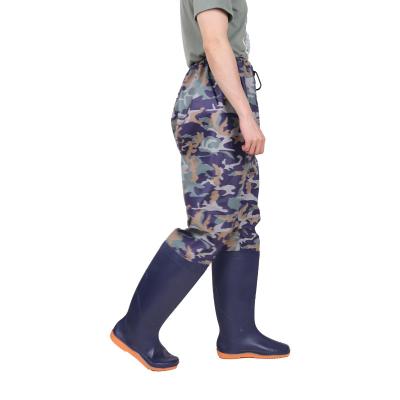 China Fashion Trend PVC Tube Wading Pants Ultralight Waterproof Rubber Underwater Fish Hook High Non-slip Rain Rejects Outdoor Fishing Hunting Trousers for sale