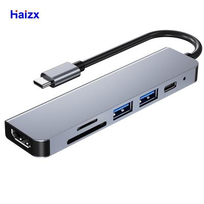 China Devices Haizx Drive Laptop Docking Station 6 USB Hub Type-C Palladium Port Licensed Charging USB Hub 3.0 USB 3.0 6 Port for sale