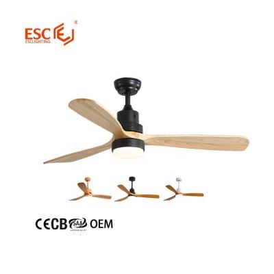 China 3 Speed ​​AC Modern Decorative Pure Copper Motor 52 Inch Vintage Wood Ceiling Fans With Light for sale