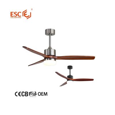 China Modern Home Appliance 220v 240v 3 Blades Smart Speed ​​Strong Electric Fan Solid Wood Classic Ceiling for sale