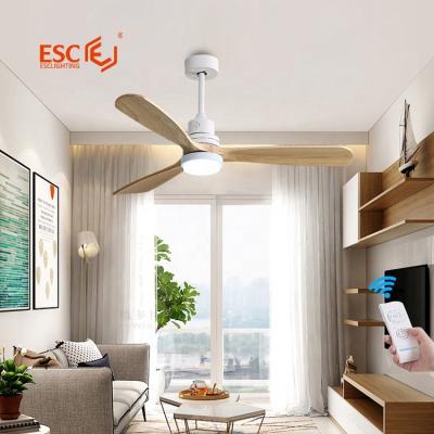 China With Hot Sale 52 Inch Light Modern Solid Wood Chandelier 3 Gear Ceiling Fan Led Ceiling Fan Light for sale