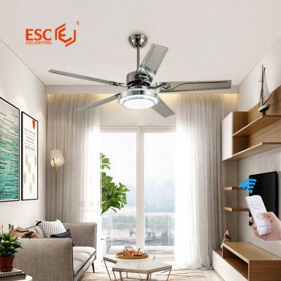 China With Factory 52 Inch Ceiling Fan Light Direct Remote Quiet Silent Motor 3 Blades Smart Home Iron Fan Light Ceiling for sale