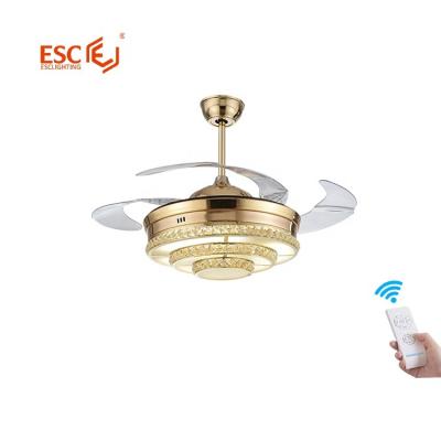 China Modern Fancy Decorative Power Saving AC Motor 220v Pure Copper Chandelier Fan Led Ceiling Fan Light for sale