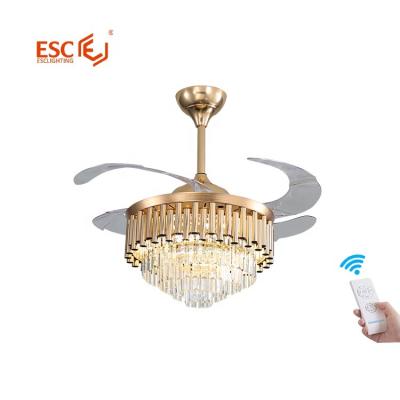 China Modern Fancy Promotion Decorative Fan Lamp 3 Speed ​​42 Inch K9 Crystal Ceiling Fan With Light Luxury for sale