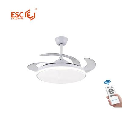 China Modern Simple Design 5 Blades 42 Inch Modern Retractable Speed ​​220v 240v Led Ceiling Fan Lights for sale