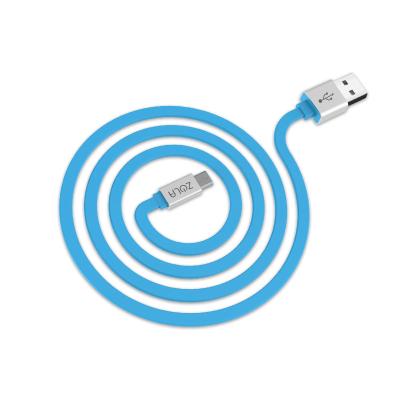 China Colorful Nickel Plated Connector ZOLA Strip Noodle Flat 100cm Length 2.1A Output Micro USB Data Cable for sale