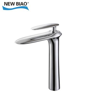 China Zinc Single Body Hand Wash Cold Water Taps Bathroom Sink Faucet Deck Handle Metered Square Basin Faucet for sale