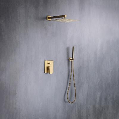 China Without Slide Bar American Styles Bathroom Concealed Shower Mixer Two Function Concealed Shower Faucet Set for sale