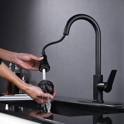 China China Supplier Modern Brass Chrome Spring Finished Pullout Kitchen Faucet For Sink for sale