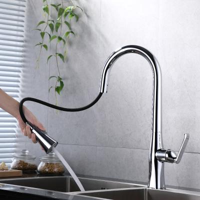 China New Design Single Hole Spray Adjustable Home Pull Out Kitchen Sink Faucet Mixer Tap for sale