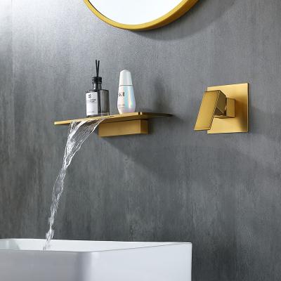 China High Quality Faucets Hot And Cold Metered Waterfall Concealed Bathroom Taps Brass Basin Faucets for sale