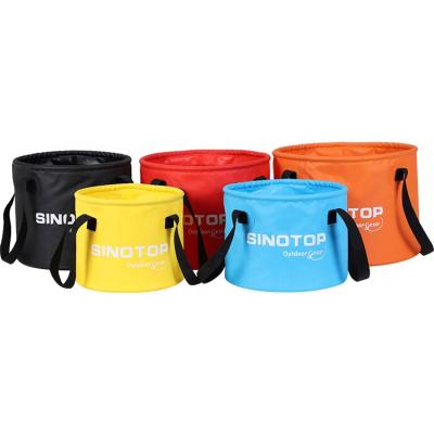 China Cheap Price High Quality 500D Logo Printing Portable Custom PVC Tarpaulin Folding 15L 20L Round Folding Waterproof Outdoor Wash Basin for sale