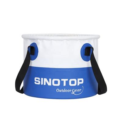 China Tarpaulin Viable Waterproof Collapsible Water Collapsible Fish Container Bucket For Boating Printing Logo High Quality 500D PVC BUCKETS for sale