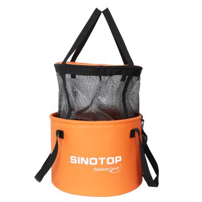 China Portable Multifunctional Portable Folding Fish Bucket Water Camping Travel Outdoor Foldable Waterproof Fishing Bucket For Fishing for sale