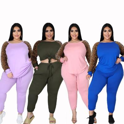 China OR-SC0327 Sustainable Plus Size Womens Jogger Set Outfits Two Piece Clothing Plus Size Womens Clothing Fall 2021 for sale