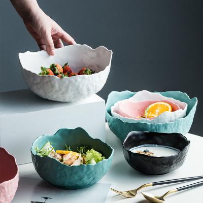 China New Arrivals Sustainable Items Shape Porcelain Soup Cereal Salad Single Serving Bowl for sale