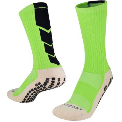 China Breathable High Quality Custom Unisex Football Grip Socks Running Cycle Anti Slip Sporty Sports Football Socks For Men And Women for sale