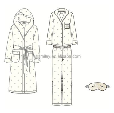 China SMILEY High Quality Custom Design Thermal Winter Fleece Family Pajamas Sleepwear Nightgown Sets and Soft Warm Eye Mask for sale