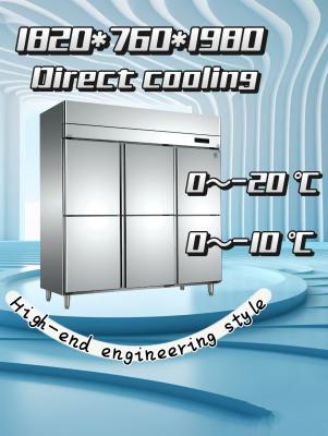 China 1600L 6deurs commerciële vriezer dubbelcompressor commerciële verticale vriezer Te koop