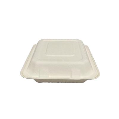 China Success Products Eco Friendly Bagasse Paper Heatable Pulp Biodegradable Disposable Food Container Lunch Box For Kids for sale