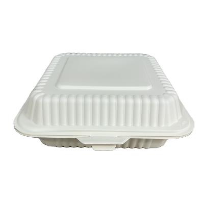 China 100% Disposable Eco-Friendly Biodegradable Compostable Cornstarch Disposable Lunch Box for sale