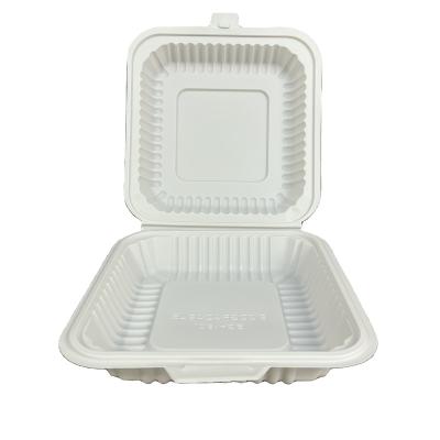 China Sustainable Wholesale 100%Biodegradable Cornstarch Environmental Lunch Food Container Box for sale