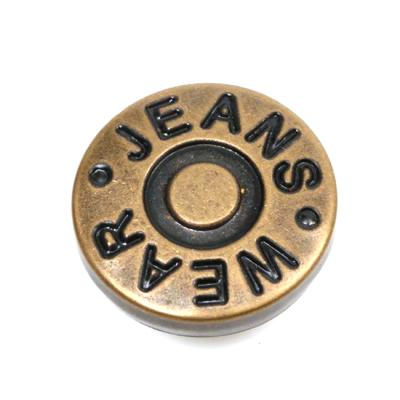 China Custom Wholesale High Quality Nickel Free Cloth Clothing Metal Jeans Logo Buttons for sale