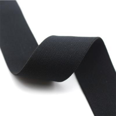 China Wholesale 1cm-10cm Black White Stock Polyester Nylon Elastic Band Rubber Bands For Garment Belt for sale