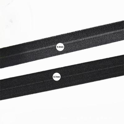 China Wholesale Black White Shiny 0.5-4cm Running Elastic Fold Over Elastic Band for sale