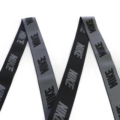 China Custom High Quality Elastic Logo Jacquard Brand Elastic Band Strap for sale