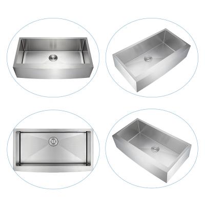 China Without Faucet Large Single Bowl Stainless Steel Undermount Kitchen Sink Farmhouse Apron Sink for sale