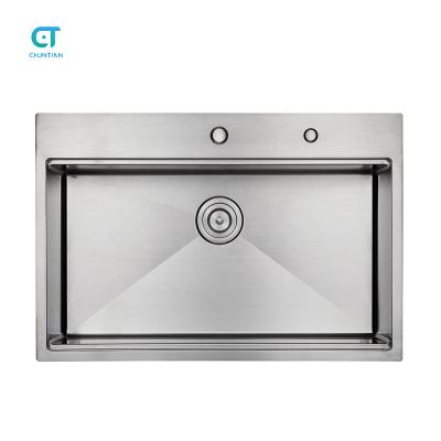 China Without Faucet Workstation Sink Stainless Steel Kitchen Sinks Drop In Ledges Single Bowl Topmount Sink for sale