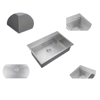 China Without Faucet Workstation Sinks Drop In Topmount Above Counter 304 Stainless Steel Single Bowl Kitchen Sink for sale