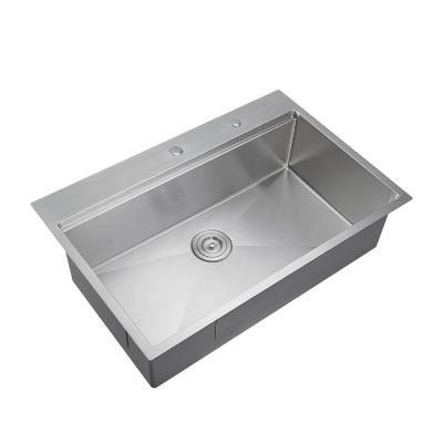 China Without Single Bowl Topmount Kitchen Sink 304 Stainless Steel Handmade Workstation Faucet Workstation Sink for sale