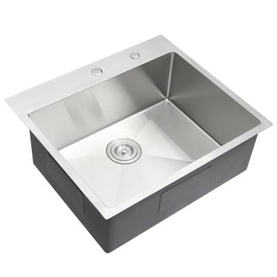 China Without Faucet Customized Single Bowl Mount Undermount Stainless Steel Top Kitchen Sink With Bottom Grid Accessories for sale