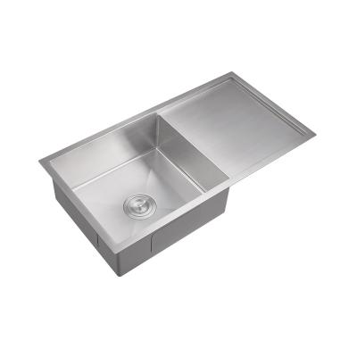 China Without Faucet High Grade 304 Stainless Steel Sinks Black Double Bowl Handmade Undermount Kitchen Sink With Drainer for sale