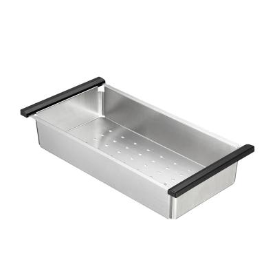 China Sustainable Custom Handmade Stainless Steel Colander For Workstation Kitchen Sinks for sale