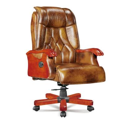 China (Height)Adjustable Design Executive Classic Leather CHAIR Ergonomic Rolling Office Chair for sale