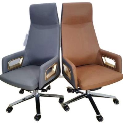 China New Style Adjustable Modern Ergonomic Office Chair High Back (Height) Leather Chairs For Office Made In China for sale