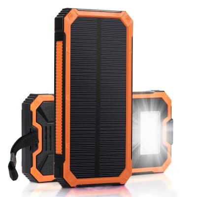 China Notebook& Custom LOGO Dual USB Solar Panel Charger 15000mAh Wireless Solar Power Outdoor Portable Solar Bank for sale