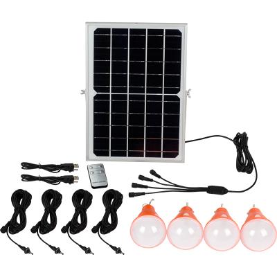 China Indoor& Online Sale Outdoor Lighting Solar Panels For Indoor Home System Power Lamp Kit With Remote Controller Portable Led Solar Bulb Lights for sale