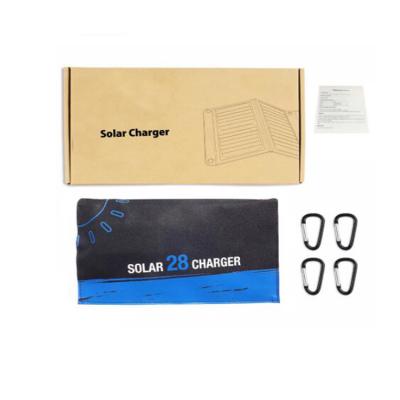 China Support Outdoor Camping 5V28W USB Portble Fast Charging Solar Charger Folding Solar Panel Charger for sale