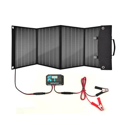 China 80W Monocrystalline Outdoor Charging High Efficiency with 18V/12V/9V/5V Output Portable Solar Panel Charger for sale