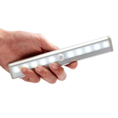 China Wireless Battery Operated Modern AAA 10 Led PIR Motion Sensor Closet Cabinet LED Light for sale