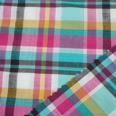 China Breathable Canvas Tartan Plaid Cotton Fabric Flannel 100% Leather School Uniform For Shirts Loaf Pants Gingham Plaid Dyed 100% Cotton Fabric for sale