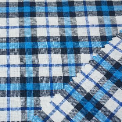 China Breathable Recycled Linen Cotton Polyester Dope Yarn For Shirts Stock Yarn Dyed Flannel Fabric Shirt Dyed Fabric For Kids for sale