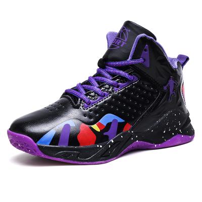 China Lightweight Kids Shoes 31-39 Size Kids Basketball Shoes PU Sports High Quality Anti-skidding Leather Shoes For Kids for sale